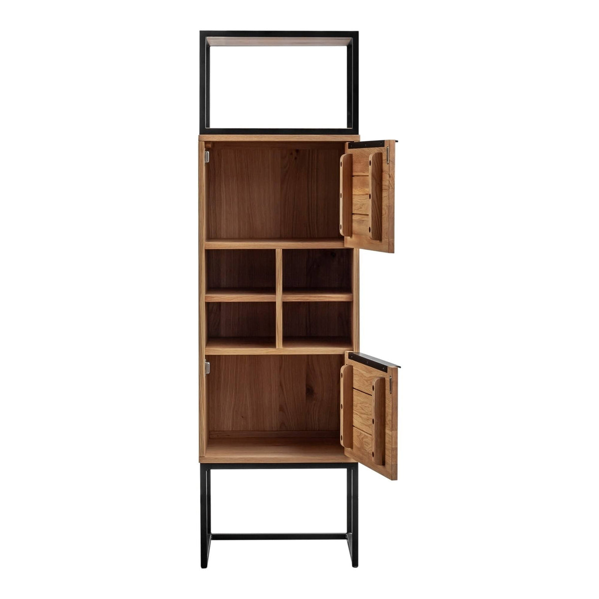 Brown Natural Oak Tall Bar Cabinet Z45278