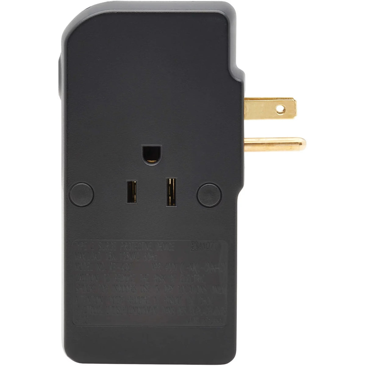3-Outlet Surge Protector 2 USB Charging Ports Black E912