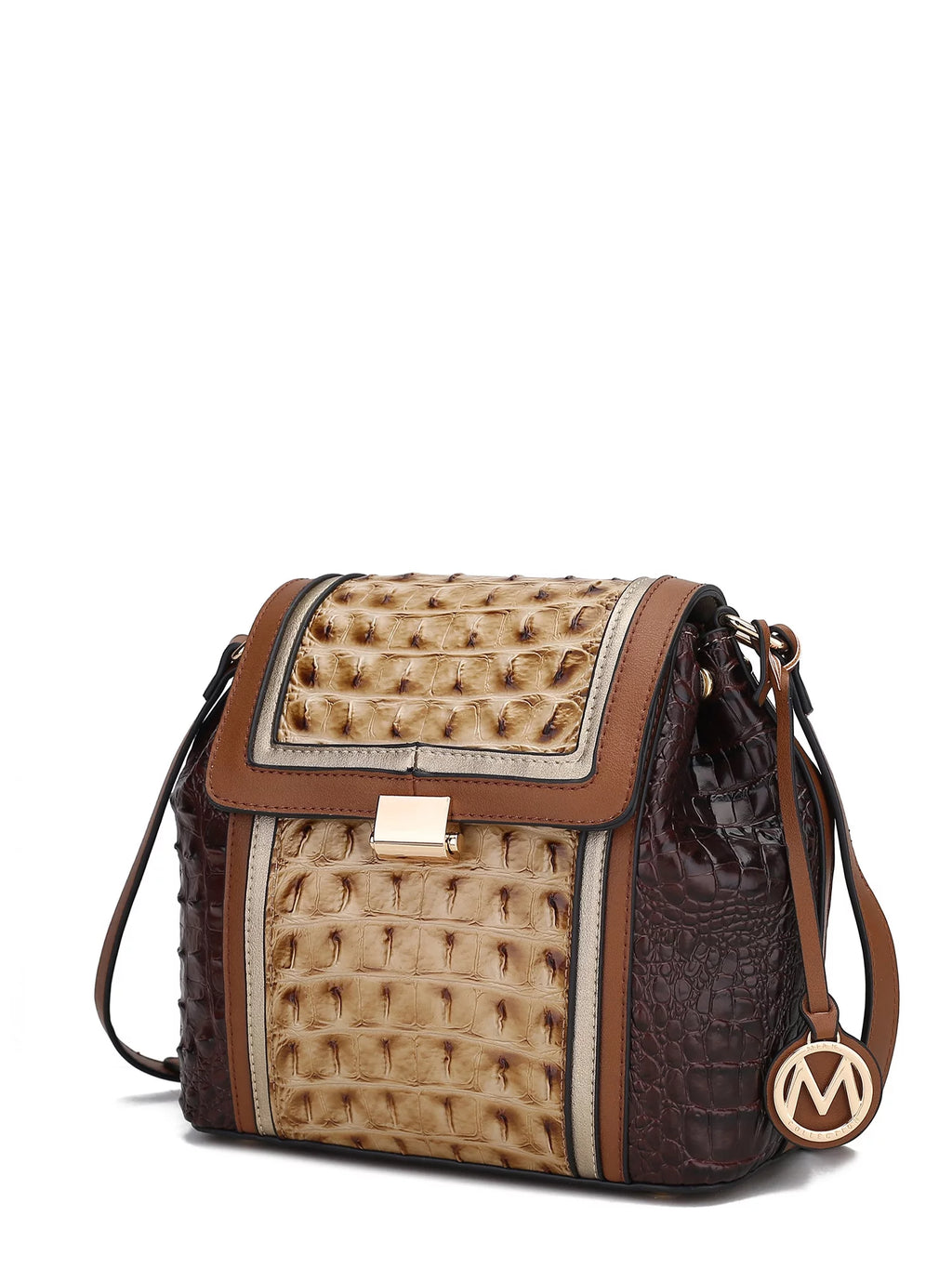 Brown Vegan Leather Shoulder Bag H4678
