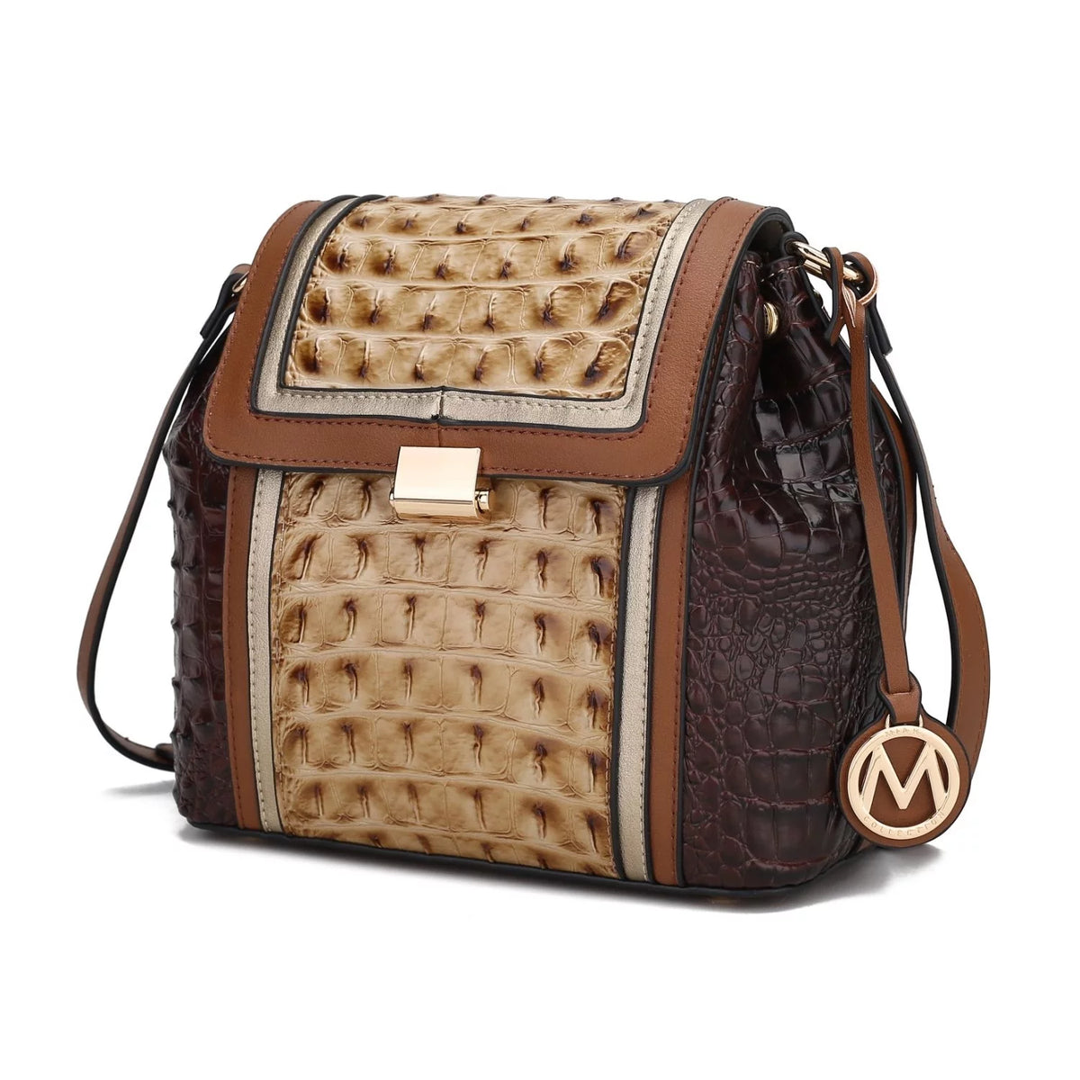 Brown Vegan Leather Shoulder Bag H4678