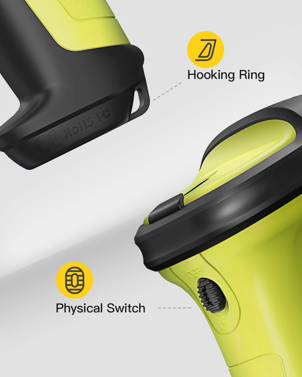 Wireless Barcode Scanner, 2600mAh Battery, 35M Range, Pack of 2 H359419