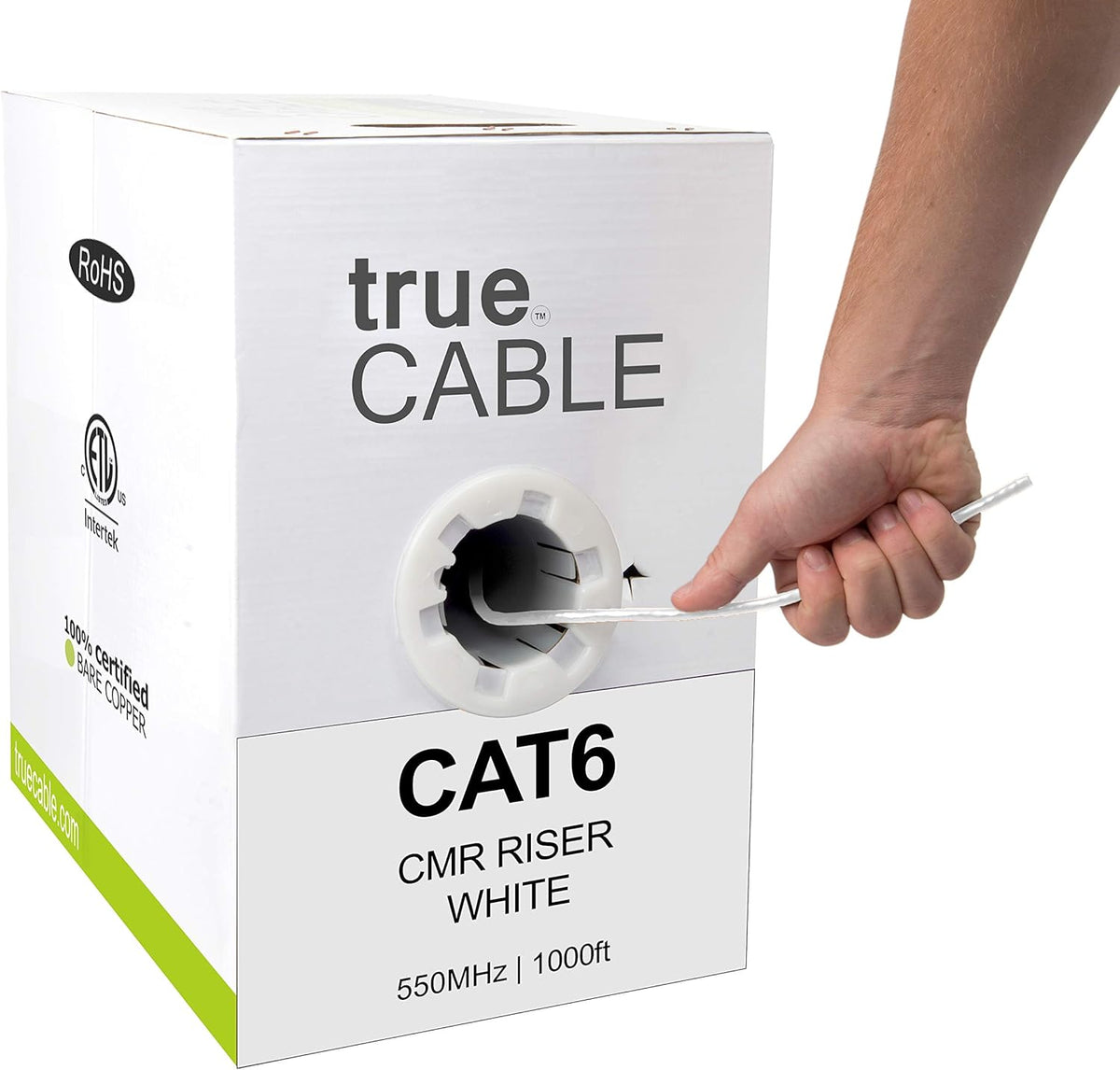 1000ft Purple 23AWG 4 Pair Solid Bare Copper Bulk Ethernet Cable W945834