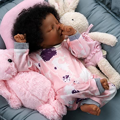 17Inch Black Reborn Baby Doll with Cloth Body L7850