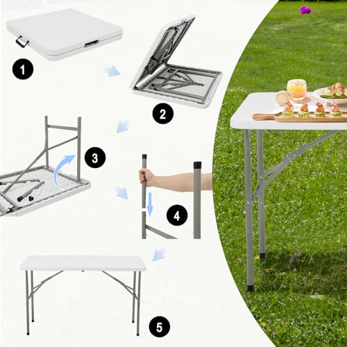 White Plastic Folding Table L517