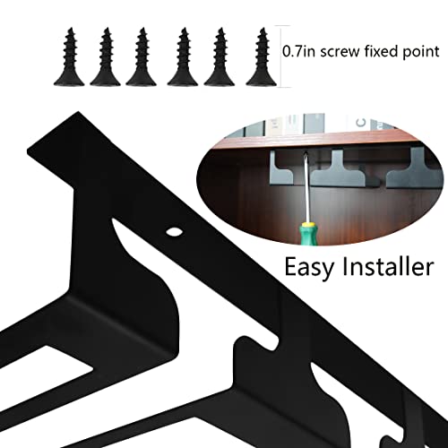 Black 4 Rows 2 Packs Metal Wine Glass Rack C59343