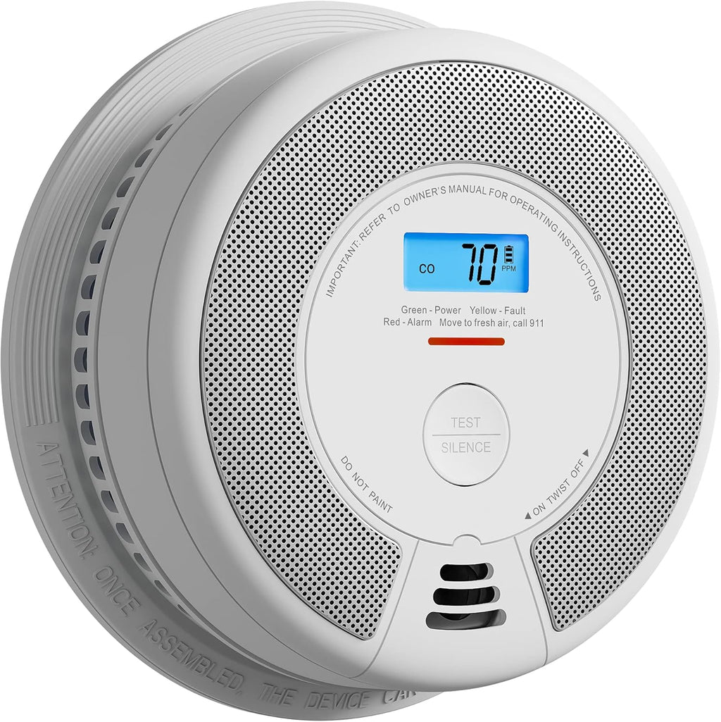 Wireless Interconnected Combination Smoke and Carbon Monoxide Detector with LCD Display, Pack of 6 P5738