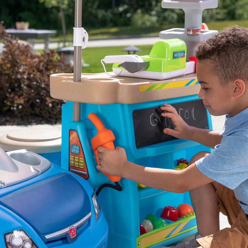 Blue Kids Plastic Playset with Umbrella O905
