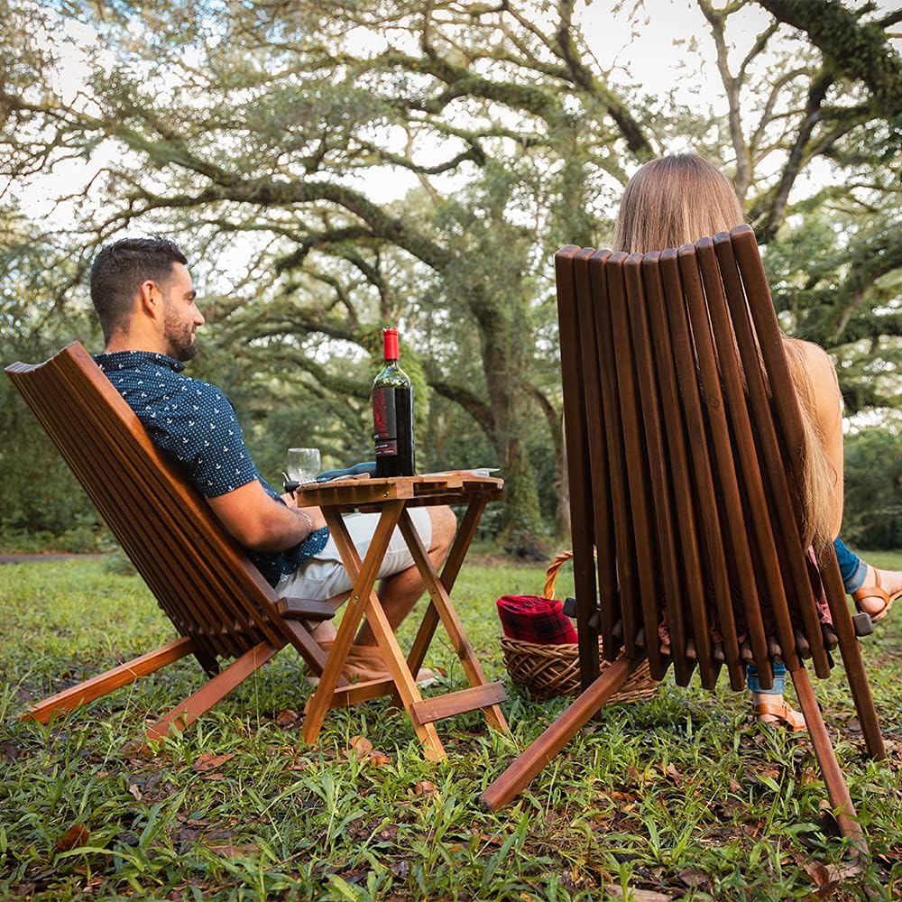 Folding Acacia Wood Outdoor Lounge Chair N414428