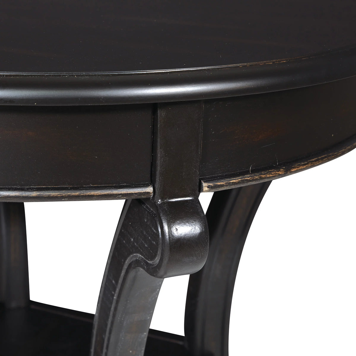Antique Black Wood Accent Table T591