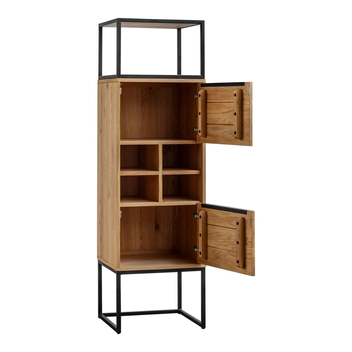 Brown Natural Oak Tall Bar Cabinet Z45278