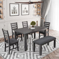 Rustic Wood Dining Set Set Of 6 Gray C63328