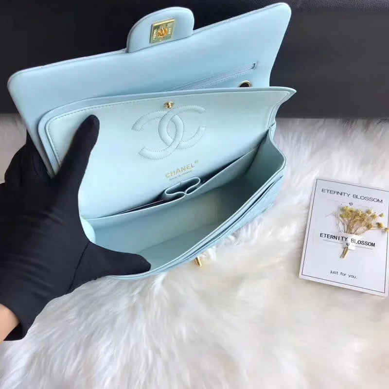 Tiffany Blue Lambskin Leather Flap Bag C796577