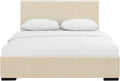Beige Upholstered Platform Bed Frame Full U89356