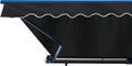 Retractable 16x10 Feet Motorized LED Patio Awning, 100% Polyester Canopy, Green U723449