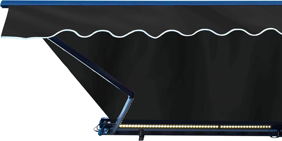Retractable 16x10 Feet Motorized LED Patio Awning, 100% Polyester Canopy, Green U723449