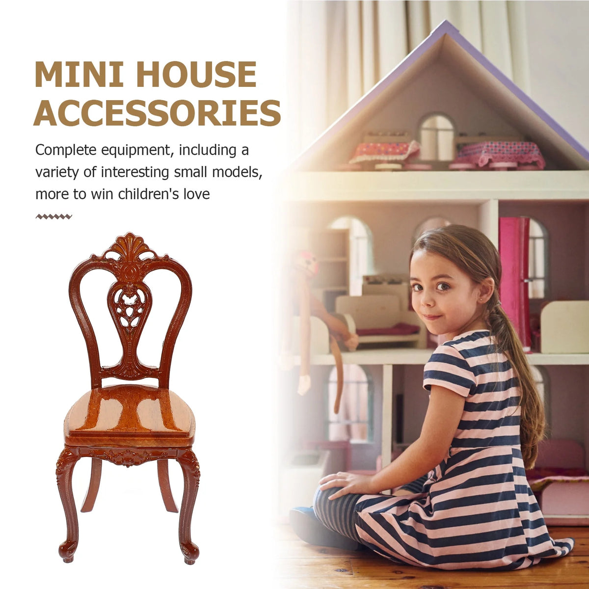 Mini Metal Bench Doll House Furniture O7601