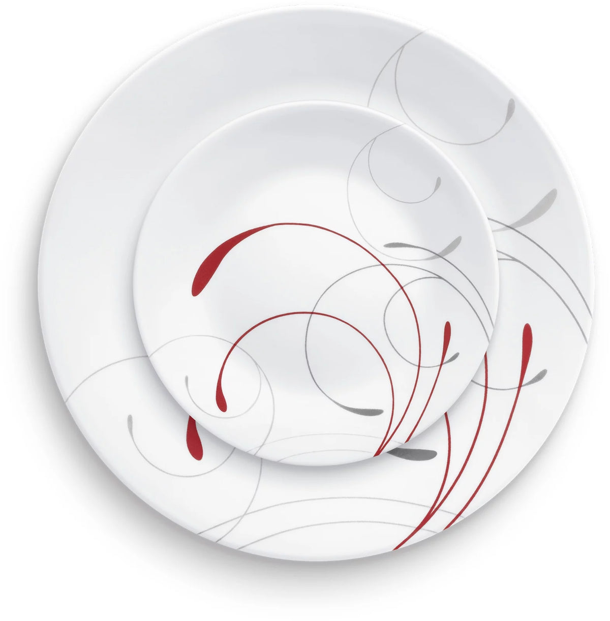 White and Red 12-Piece Dinnerware Set N8706