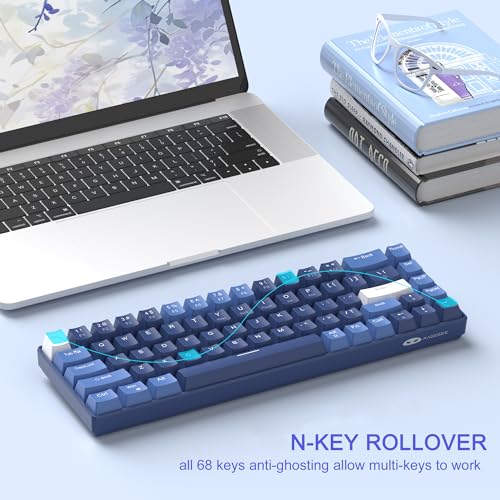 Dark Blue 68 Keys Compact Mechanical Keyboard R596