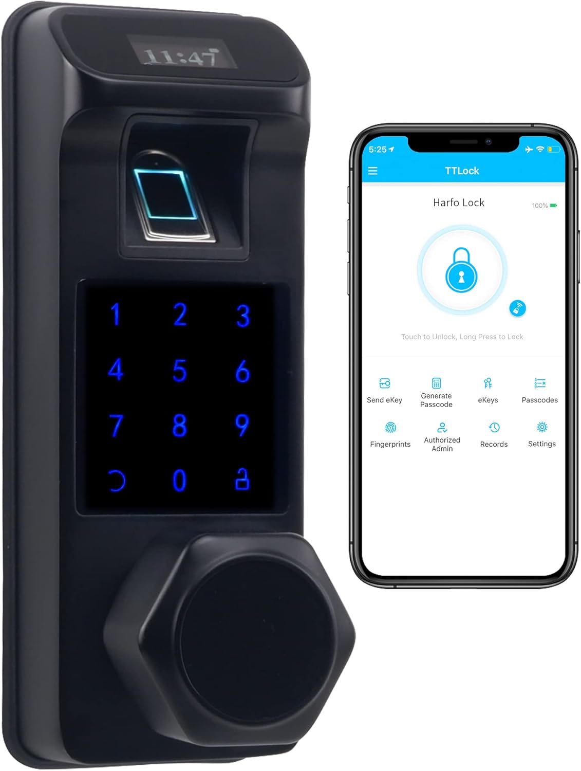 Aged Bronze Touchscreen Keyless Door Lock R438139