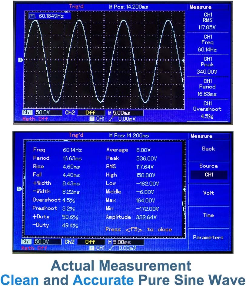Pure Sine Wave Power Inverter 4000W 12V to 110V DC to AC with LED Display Remote Controller N330