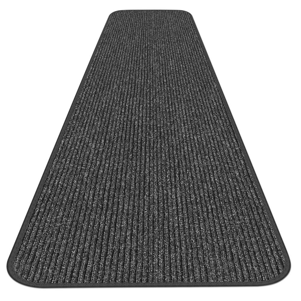 Charcoal Black Skid-Resistant Carpet Runner M19254