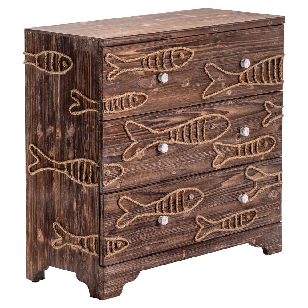 Brown Wood Fish Cabinet K7464
