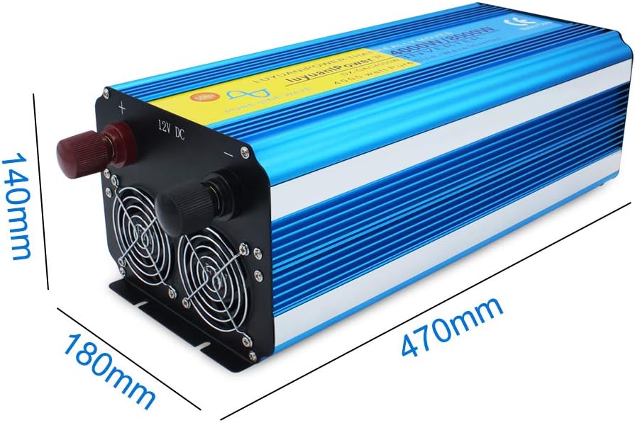 Pure Sine Wave Power Inverter 4000W 12V to 110V DC to AC with LED Display Remote Controller N330