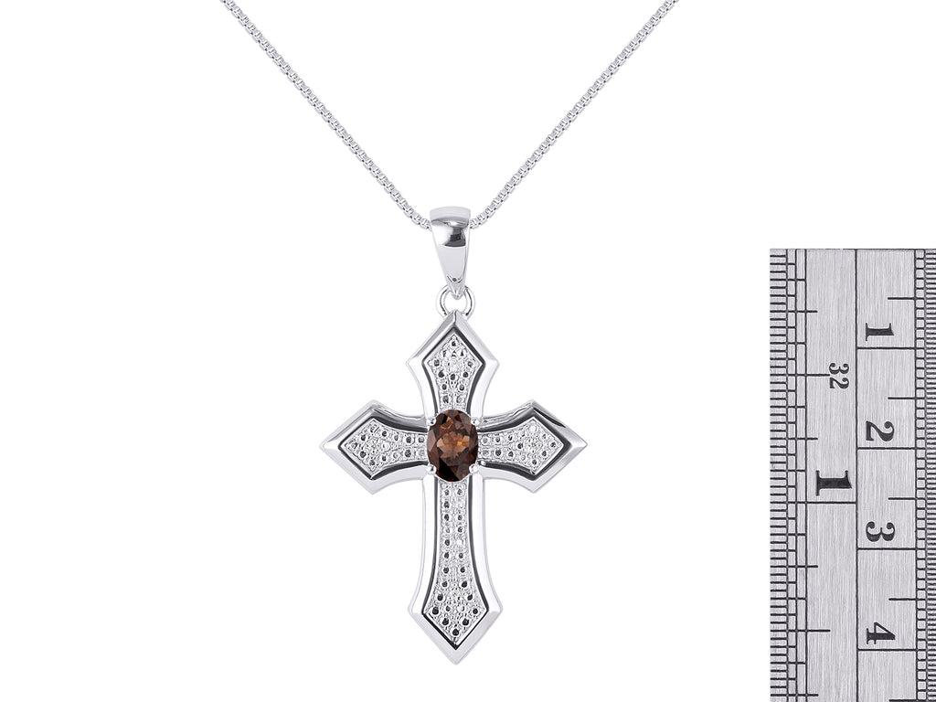 White Gold 14K Cross Necklace with 18" Chain F10364