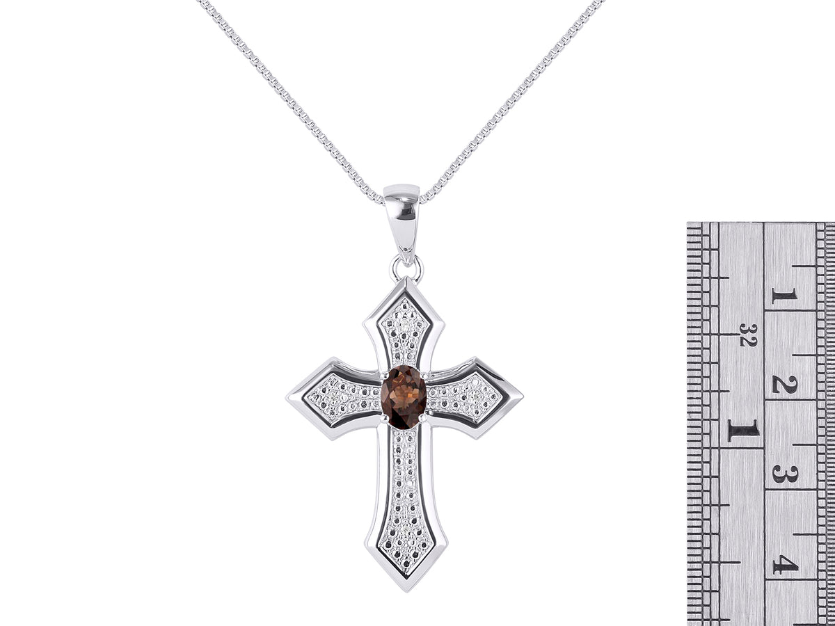 White Gold 14K Cross Necklace with 18" Chain F10364