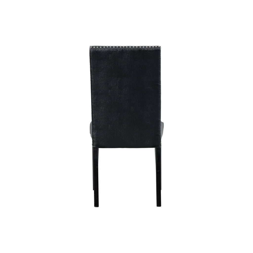 Black Faux Leather Side Chair Set V884