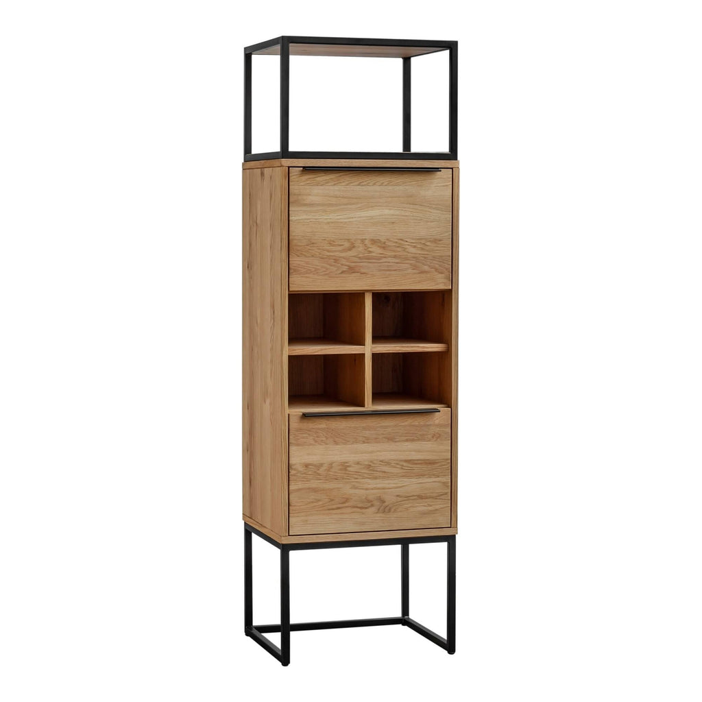 Brown Natural Oak Tall Bar Cabinet Z45278