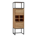 Brown Natural Oak Tall Bar Cabinet Z45278
