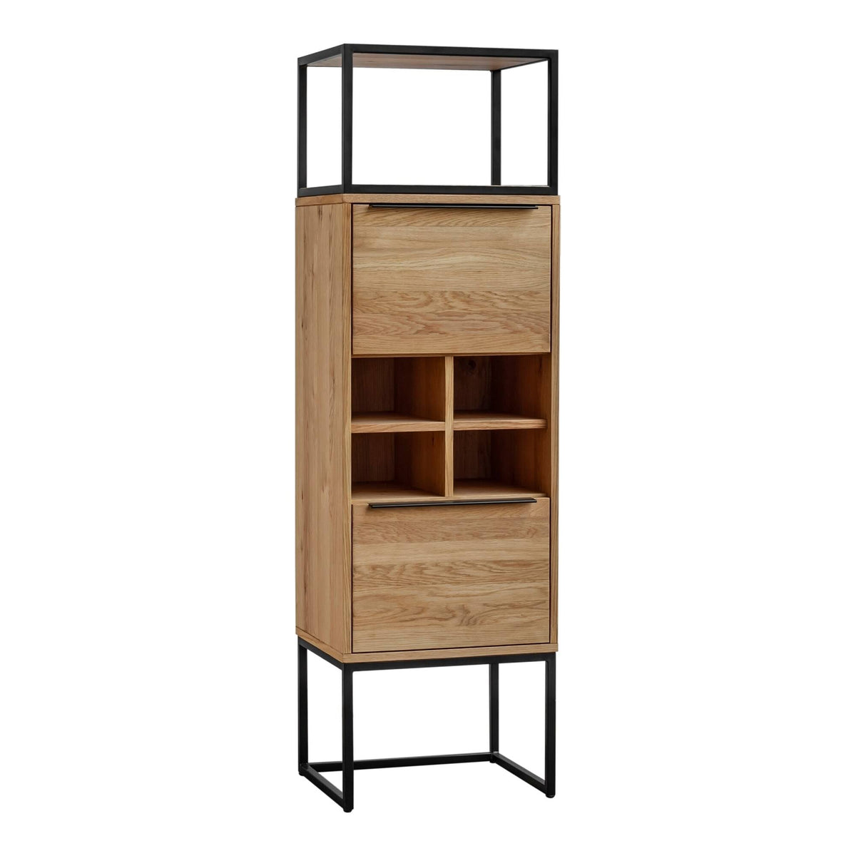 Brown Natural Oak Tall Bar Cabinet Z45278