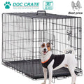 Folding Dog Crate with Double-Door, Tray, Handle U80096