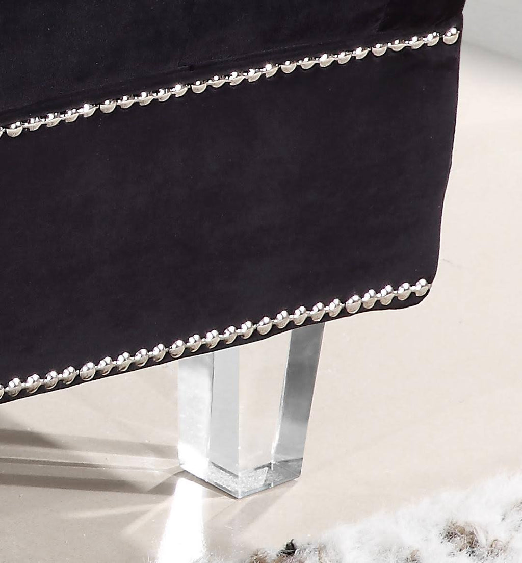 Black Velvet Ottoman Y493161