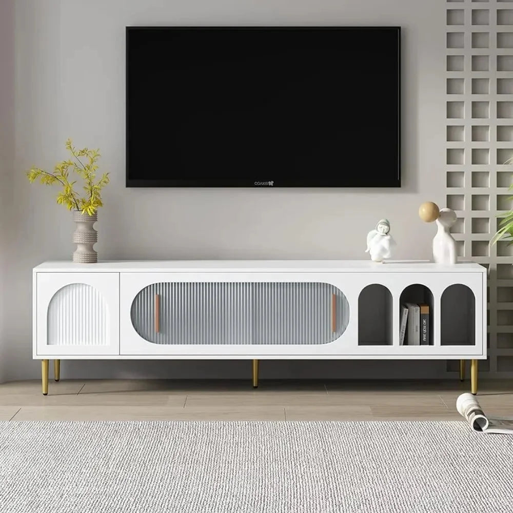 3 Shelves 2 Cupboards TV Stand Cabinet E926721