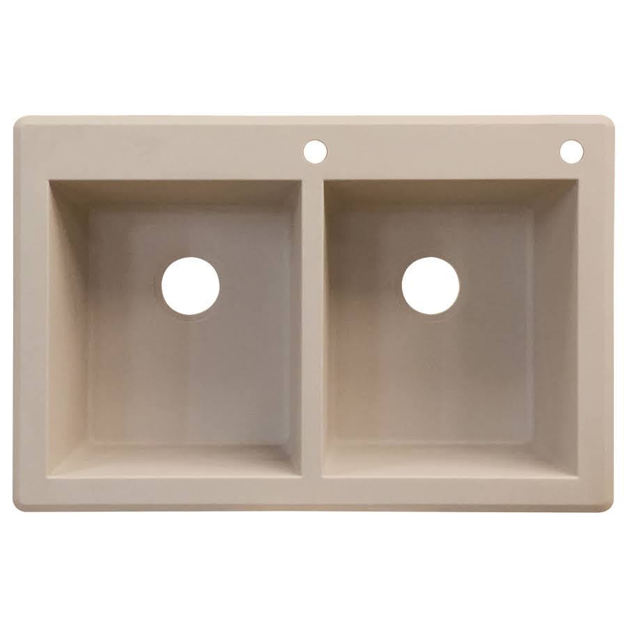 Cafe Latte Double-Basin Granite Drop-in Kitchen Sink Z18298