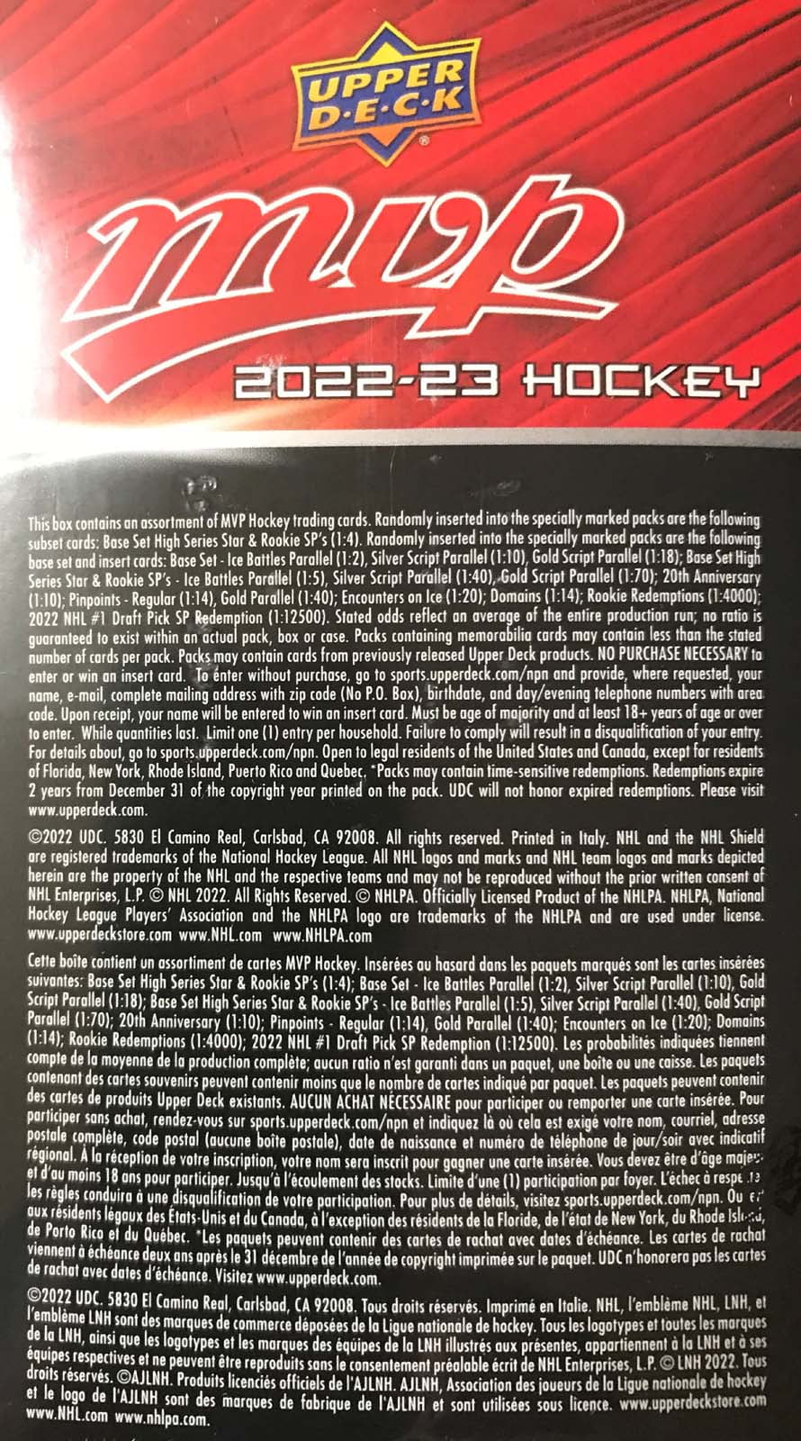 Unopened Blaster Box of 15 Packs Hockey Cards L626427