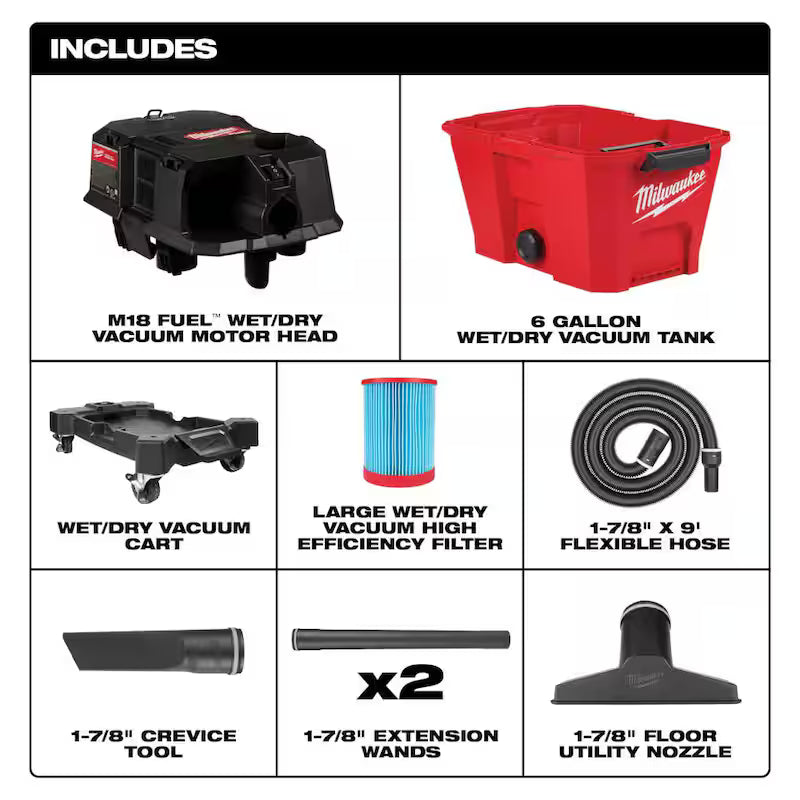 6 Gal. Cordless Wet/Dry Shop Vac with Filter, Hose and Dust Collector D380313