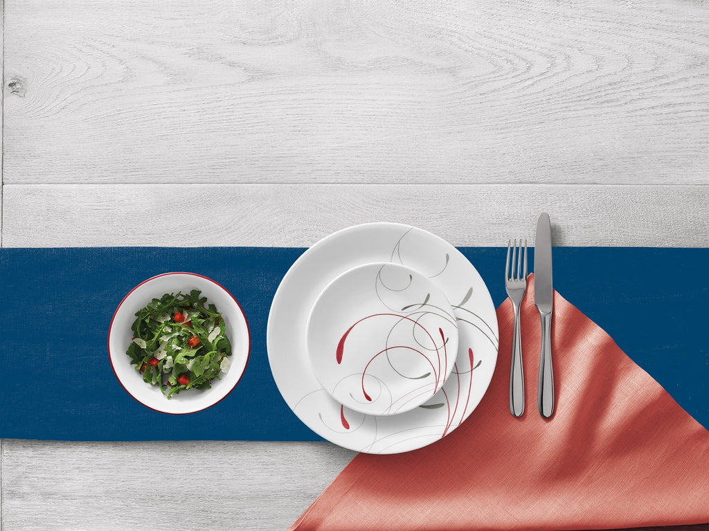 White and Red 12-Piece Dinnerware Set N8706
