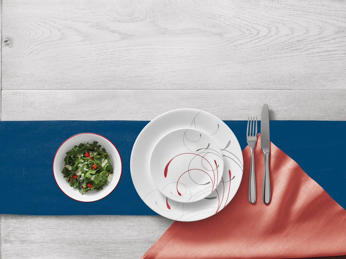 White and Red 12-Piece Dinnerware Set N8706