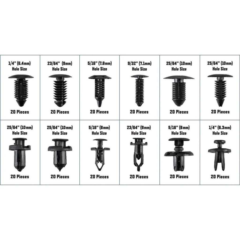 Automotive Plastic Fastener Kit, 240-Piece K562265