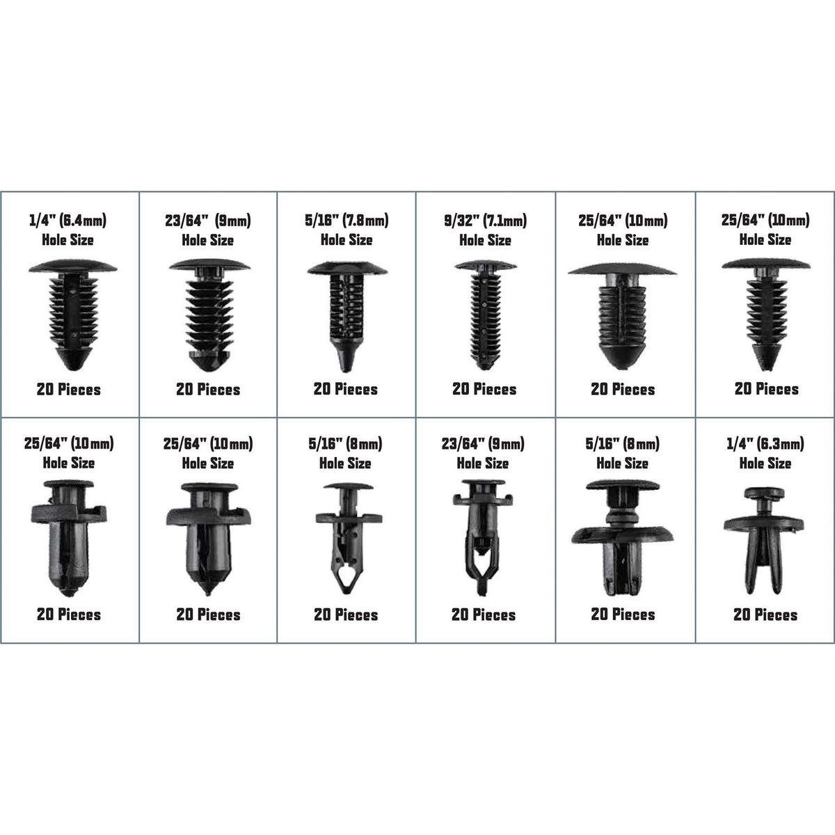Automotive Plastic Fastener Kit, 240-Piece K562265