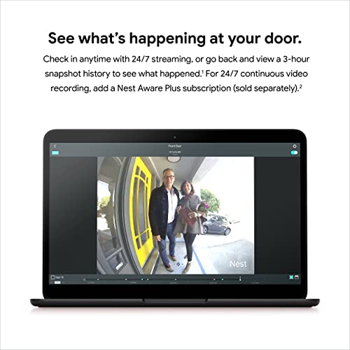 Black/White Video Doorbell with 24/7 Streaming N6329