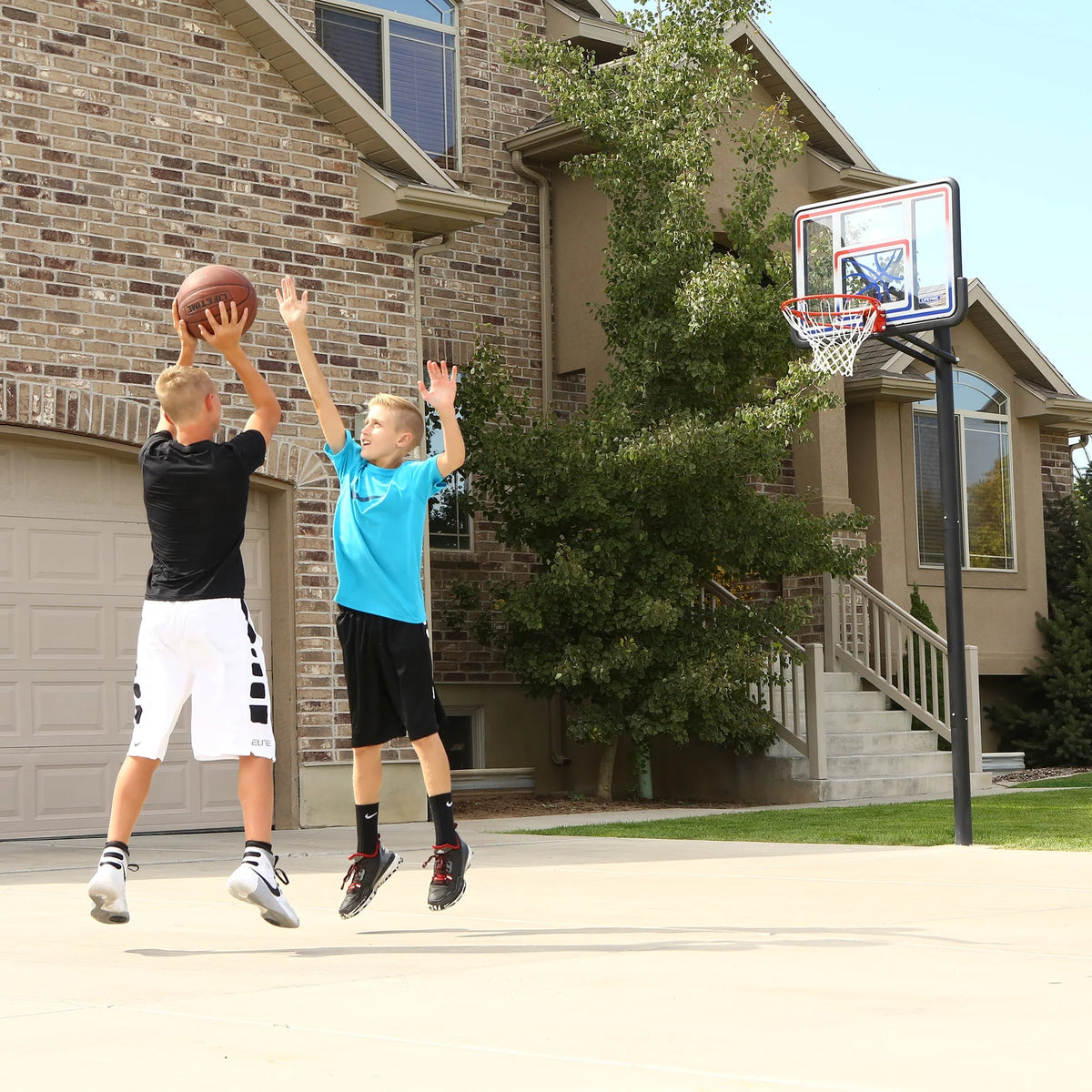 Adjustable Inground Basketball Hoop 44 inch Polycarbonate N6682