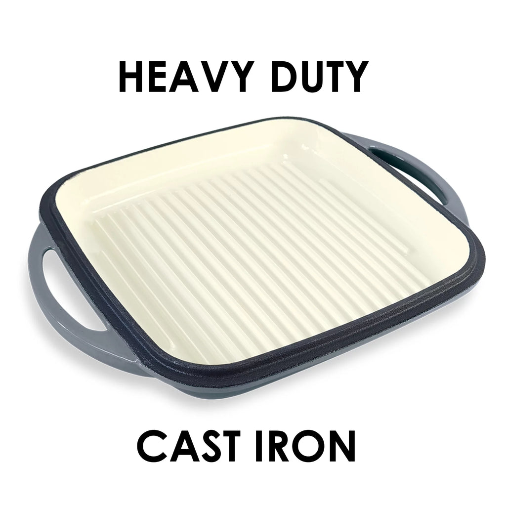 10" Square Enameled Cast Iron Grill Pan S7888
