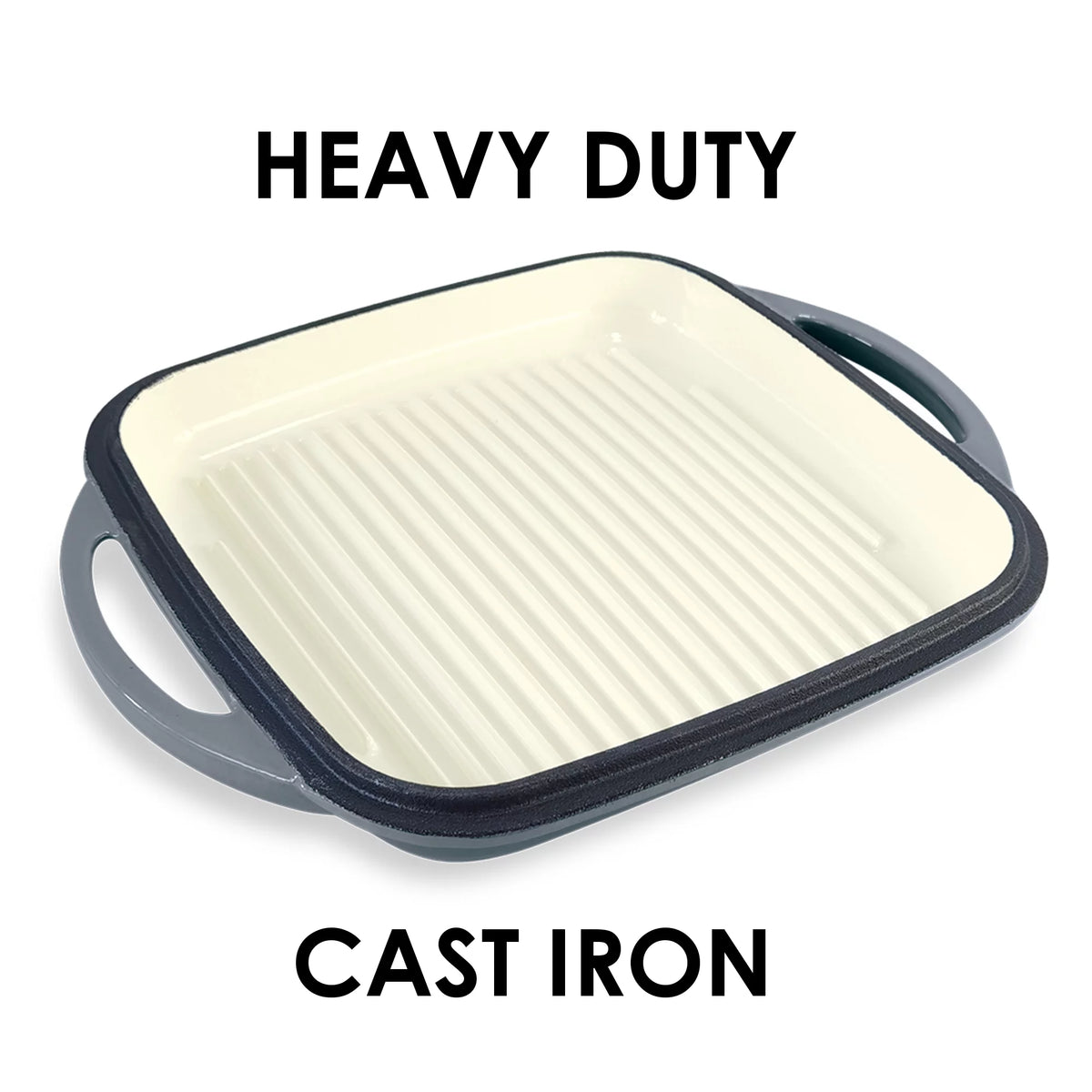 10" Square Enameled Cast Iron Grill Pan S7888