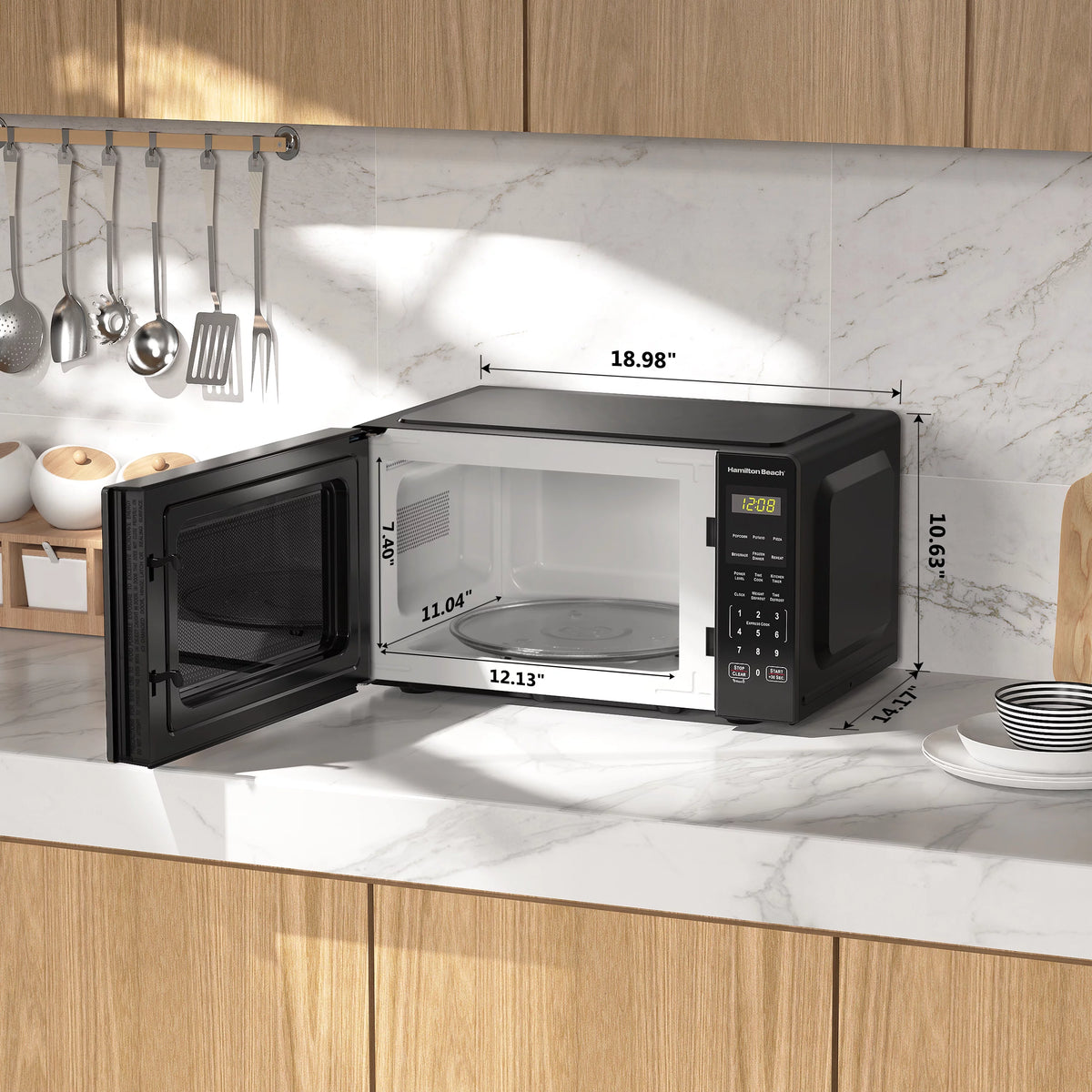 0.9 Cu ft Stainless Steel Countertop Microwave Oven E722