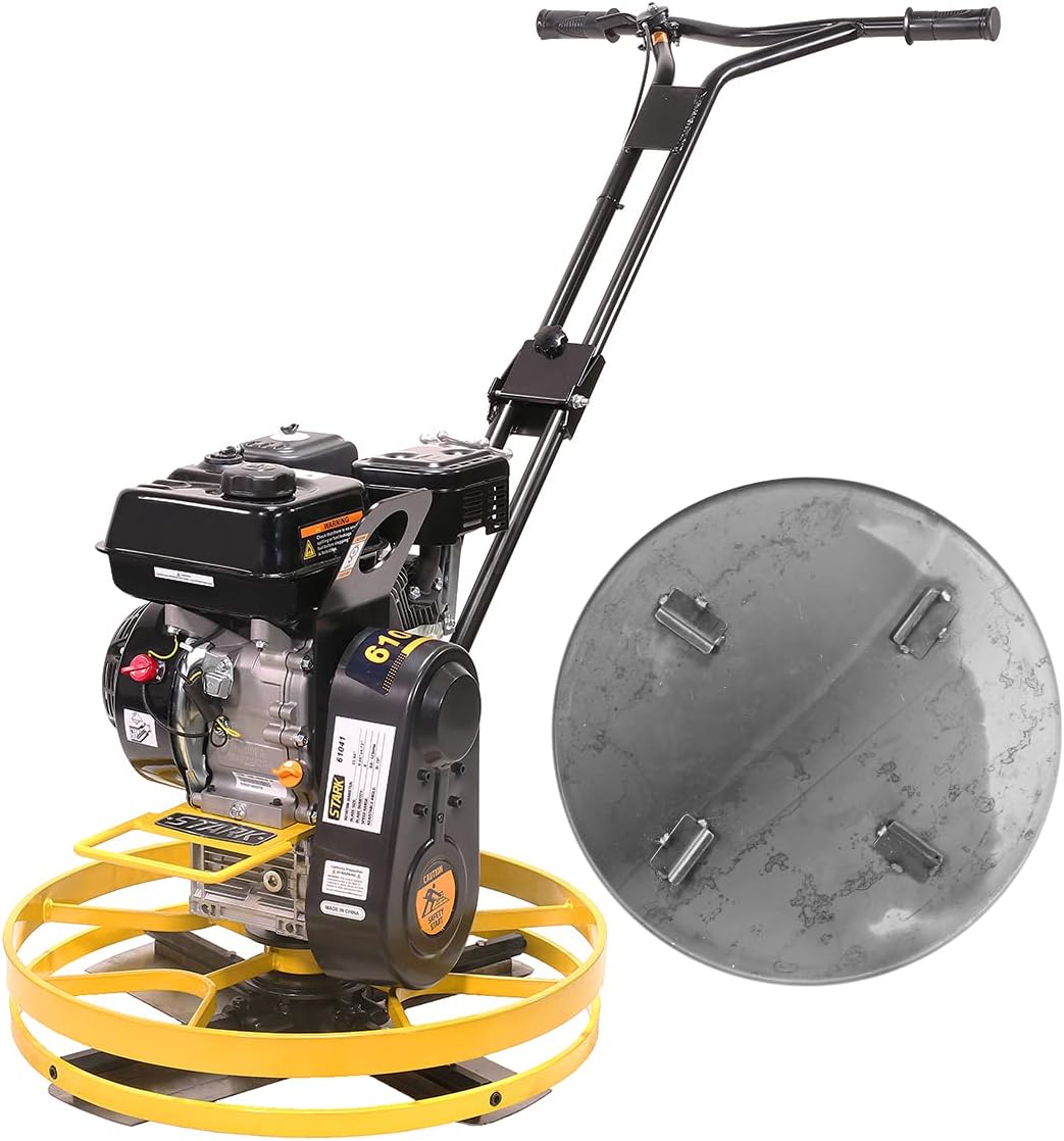 6.5HP Walk-Behind Power Trowel Concrete Surface Smooth Gasoline Motor Float Pan and Blades Included E7935