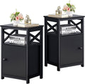White Set of 2 Night Stand Side Table with Storage Cabinet P30492